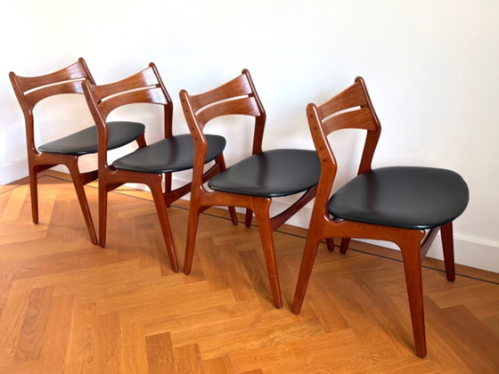 Magnificent set of 4 Danish Erik Buck model 301 chairs – Christiansen Mobelfabrik, Dining chairs, Wood (photo 9 of 19)