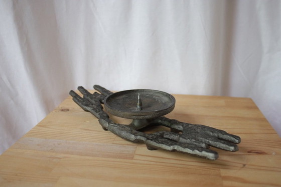 Image 1 of Brutalist wrought iron candlestick