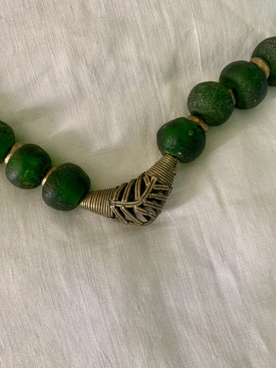 Krobo Ghana Beaded Necklace - Brass Pendant. Acquired in the 1990s – Gifts, Glass (photo 4 of 8)