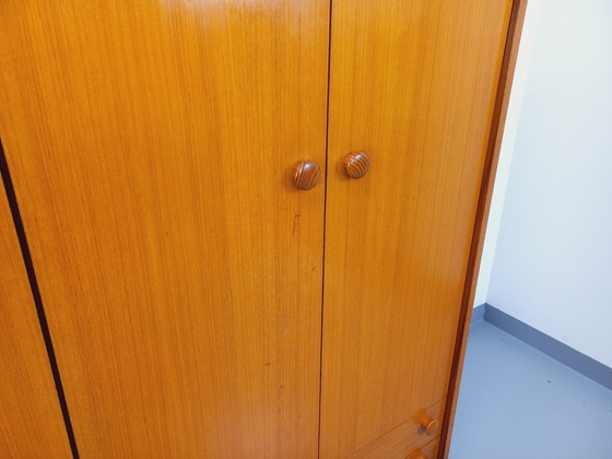 Image 1 of Mobiletto da toeletta modernista vintage in teak e noce degli anni &#39;60-&#39;70