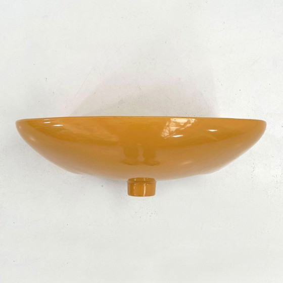 Image 1 of Vintage mosterdkleurige wastafel (M) van Keramag Keravit, jaren 80.