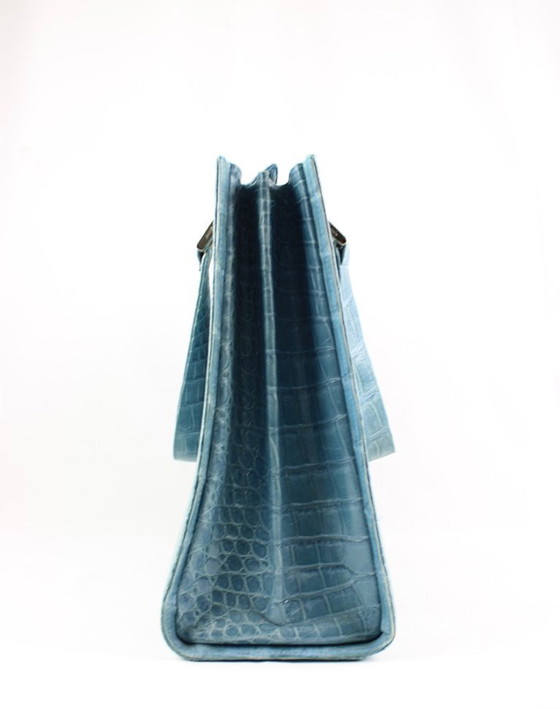 Image 1 of Brioni Tote Bag Blue Crocodile