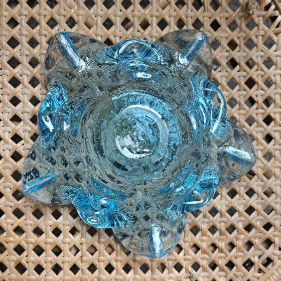 Image 1 of Aquablauwe Bullicante Murano schaal