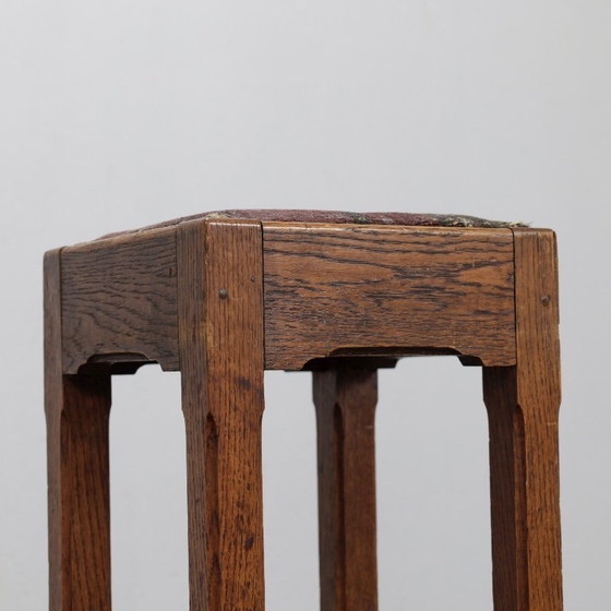Paar niederländische Art-Deco-Barhocker aus Eiche mit gepolsterten Sitzen, 1930er Jahre – Wood (photo 6 of 7)