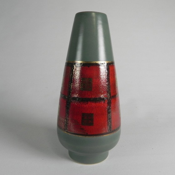 Germany Small Vase in Red and Green Ceramic, 1960s (photo 7 of 13)