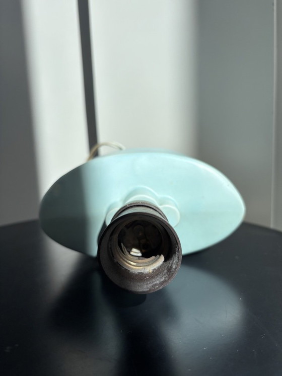 Rara Lampada da tavolo Art Déco danese in ceramica di LYFA – Rilievo Airone Celadon Opaco & Attacco (photo 14 of 15)
