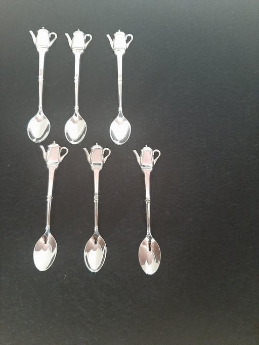 Set de 6 cuillères à thé en métal argenté