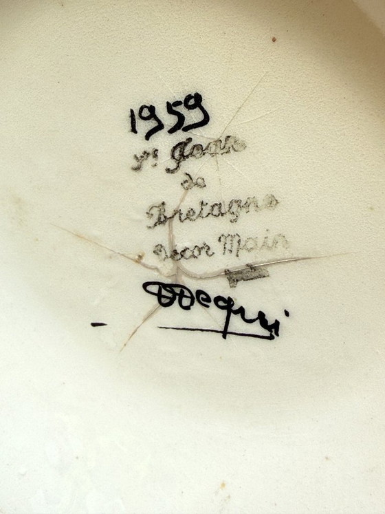 Image 1 of Quimper Keramikvase – handbemalte Dekoration