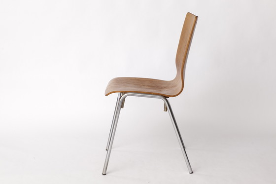 Image 1 of 1 of 4 Vintage 1970s Teak & Metal Stacking Chair, Germany – Set of up to 4 Available