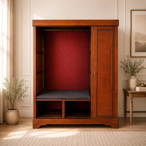 Armadio in mogano con panca – opbergkast, Wood