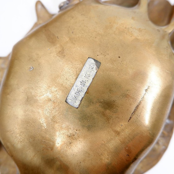 Image 1 of Schmuckschatulle aus Messing in Form einer blauen Krabbe, 1960er Jahre