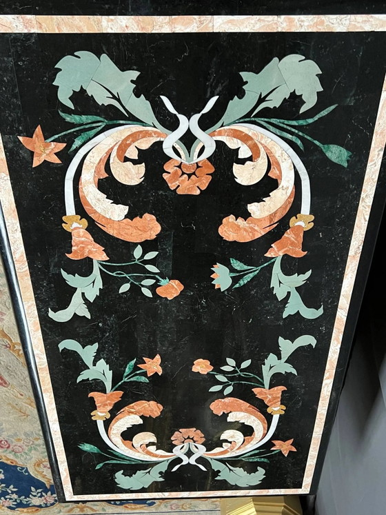 Coffee table in Pietra Dura technique. – Marble (photo 3 of 8)