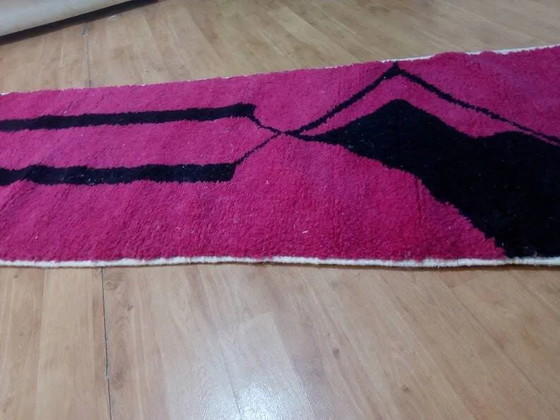 Marokkaans loper vloerkleed - artistiek design - Beni Ouarain stijl - volledig wol - 368 x 85 cm (photo 4 of 8)