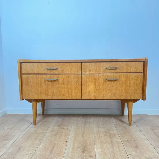 Buffet bas vintage en bois clair, années 1960/70