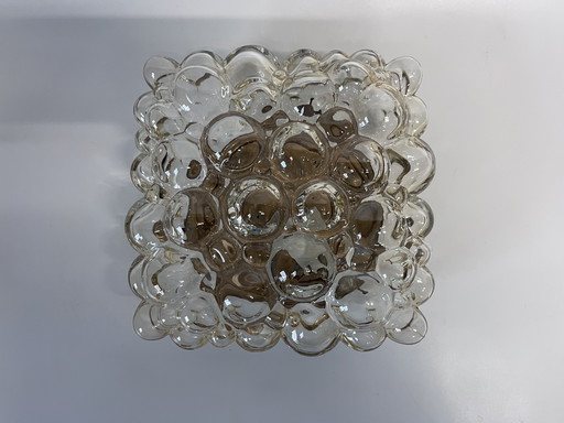 Vintage Helena Tynell Ceiling/Wall Lamp Amber Gold Bubble Glass Mid - Century