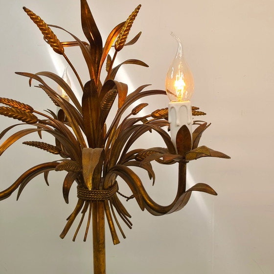 Image 1 of Lampada da terra Hans Kögl a forma di pannocchia anni '60, dorata, stile Coco Chanel metà secolo