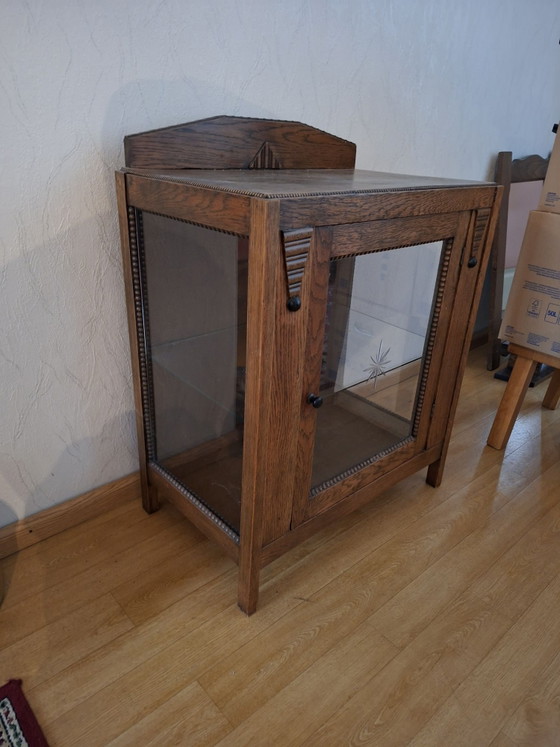 Vetrina antica in legno con anta in vetro, Vetrine, Marrone (foto 3 di 5)