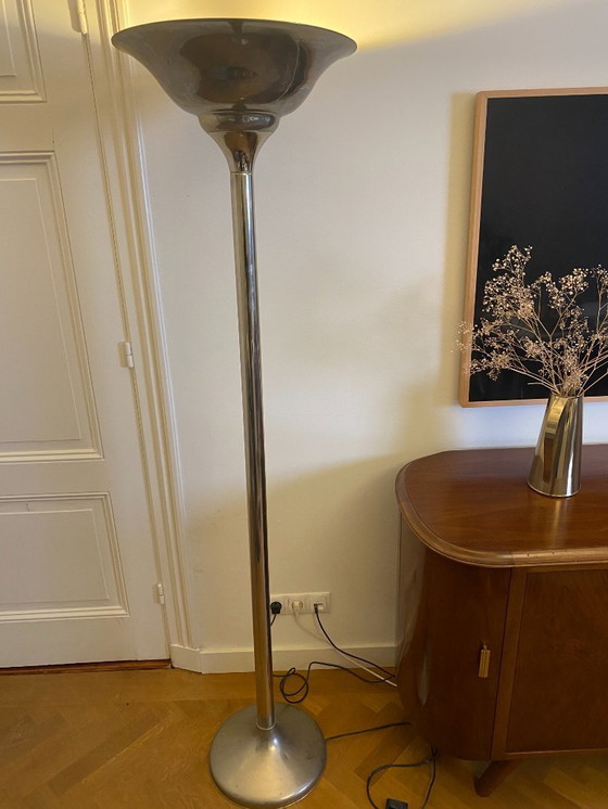 Image 1 of Coppia di lampade da terra Art Déco - Nichel, ispirate a Demeyere