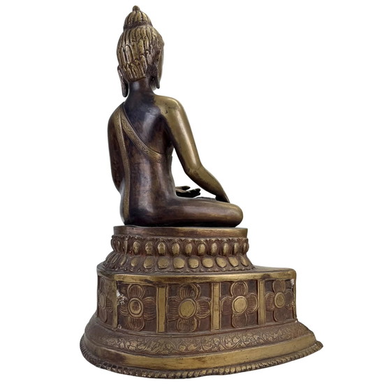 Buddha Himalayano in Bronzo Qualità Museo con Occhi d'Argento – XVI–XVII Secolo – 49.5 cm – Sculture, Bronze (photo 4 of 10)