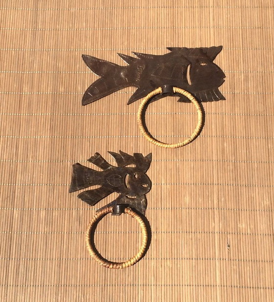 Image 1 of Artisanat haïtien : Porte-serviettes « Poisson des îles » (Grand) NOUVEAU !