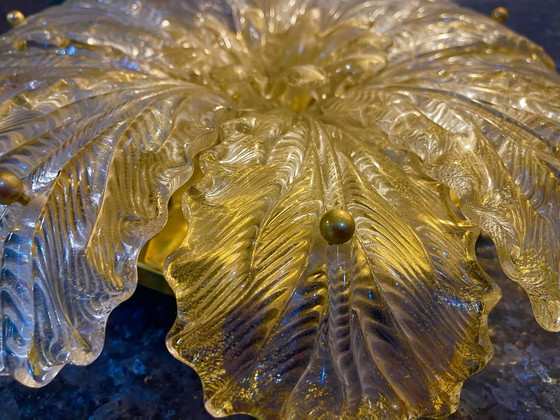 Image 1 of Barovier & Toso Ceiling Light Gold Glass Murano, Italy, 1980