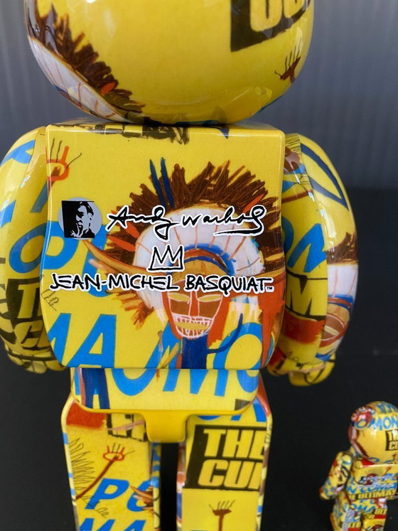Image 1 of Bearbrick Andy Warhol x Jean Michel Basquiat N3 400% + 100% Medicom Spielzeug