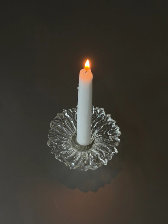 Vintage glazen kandelaar – Kandelaars en kaarsen, Glass, Mid Century Modern (photo 3 of 5)