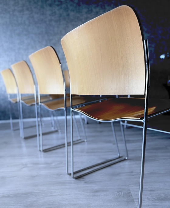 Image 1 of 6x David Rowland voor HOWE - 40/4 Sled-Base Side Chair