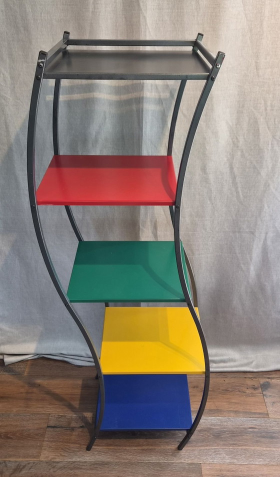 Set of Two Vintage Memphis-Style Bookcases – Memphis Style, Metal (photo 10 of 11)