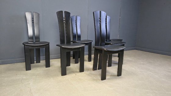 Image 1 of Sedie da pranzo in legno in stile postmoderno, anni '80 - set di 6