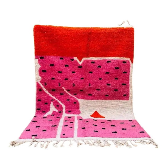Tapis berbère tissé main en laine 400x300 cm rose, Maroc – Wool, Cotton (photo 9 of 9)