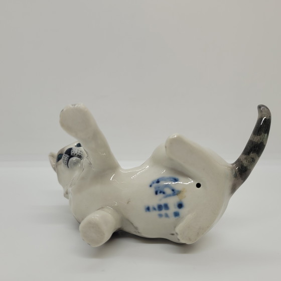 Image 1 of „Katzen“-Figur, emailliertes Porzellan, Lladró-Stil, 20. Jahrhundert – Spanien