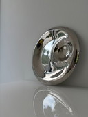 Skulpturale Hochglanz-Edelstahl Schale – Space Age Design