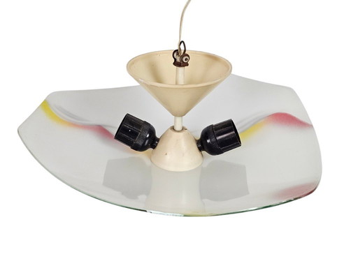 Umbrella lamp - Retro - Vintage - Glass - Metal - 3rd quarter 20th century