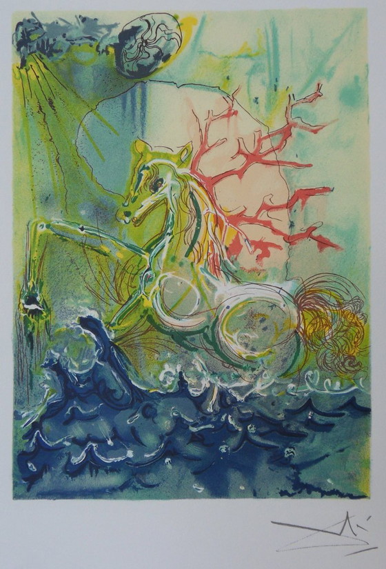 Salvador Dali: The Horses, Neptune, Signed Lithograph – Lithographs & prints, Paper (photo 5 of 6)
