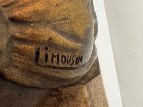 Image 1 of Large and Exceptional Art Deco Sculpture by Limousin: The Archer and the Mentor