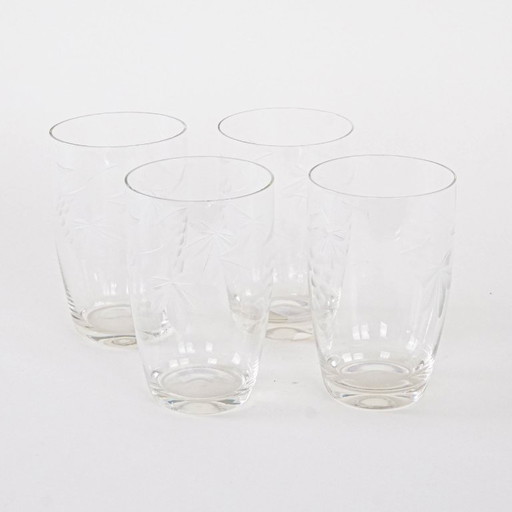Set van vier glazen, Deens design, jaren 70, vervaardigd in Denemarken.