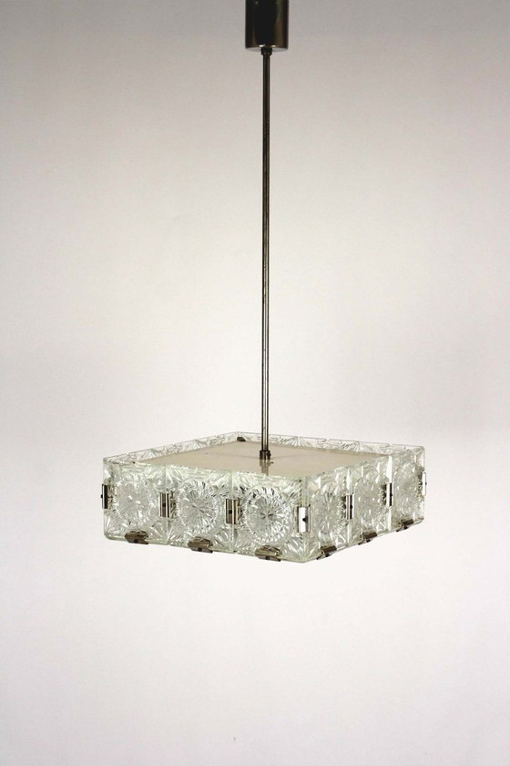 Image 1 of Vintage Sculptural Glass Pendant Lamp attributed to Kamenický Šenov, 1970s