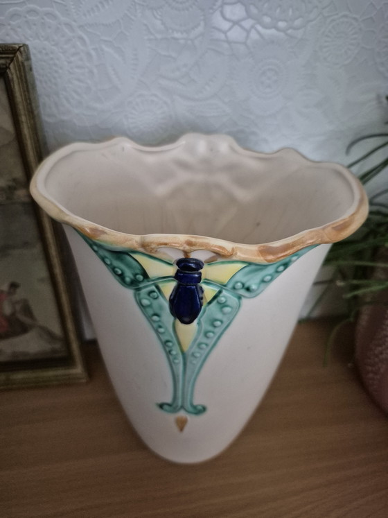 Image 1 of Art Nouveau Jugendstil Gouda Holland earthenware vase