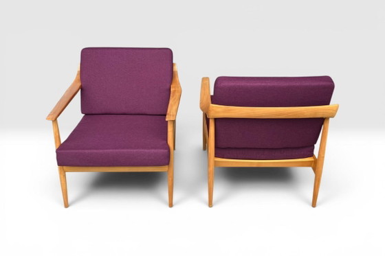 Image 1 of Rare paire de fauteuils lounge Walter Knoll vintage – milieu du siècle – récemment retapissés et rembourrés