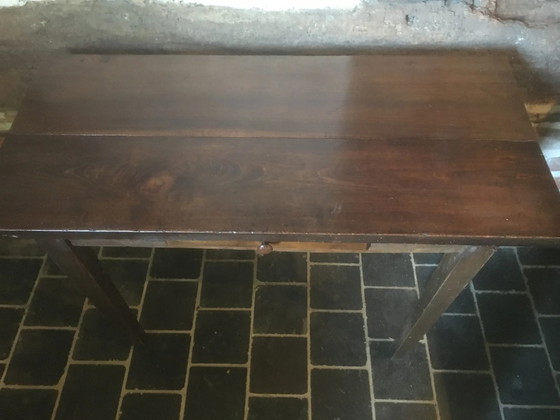 Bijzettafel met lade in eikenhout – Consoles, Vintage (photo 6 of 12)