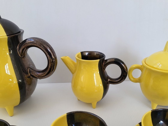 Image 1 of Vintage 1950s Vallauris Ceramic Coffee Set by Luc Auguste Lucchesi, Two-Tone