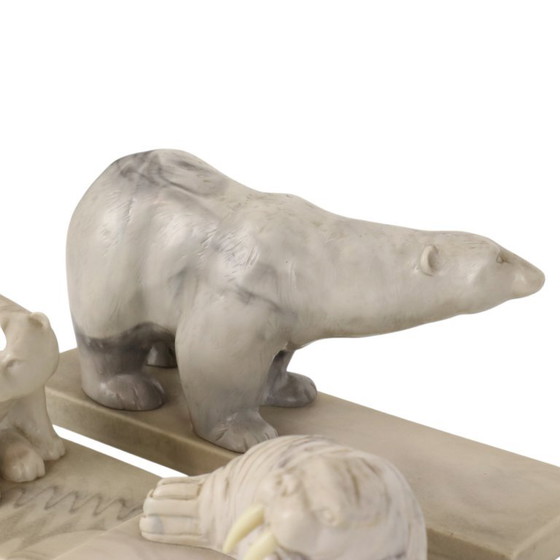 Set vintage di 3 statuette di animali in marmo artificiale Inuit Canada – Sculture, Plastic (photo 19 of 19)
