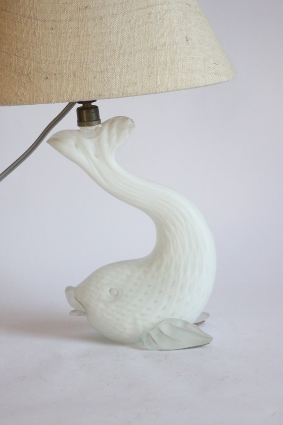 Image 1 of Visvormige Murano glazen tafellamp, Italië 1950