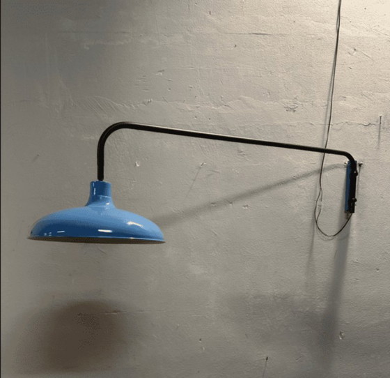 Lampada da parete vintage, anni ’70, Applique, Metallo, Blu, Modern (foto 2 di 7)