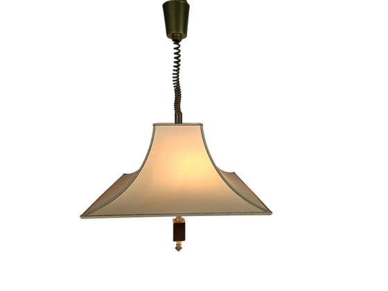 Image 1 of Herda Amsterdam - Trekpendel Hanglamp - Messing - Hollywood Regency Stijl - 70'S
