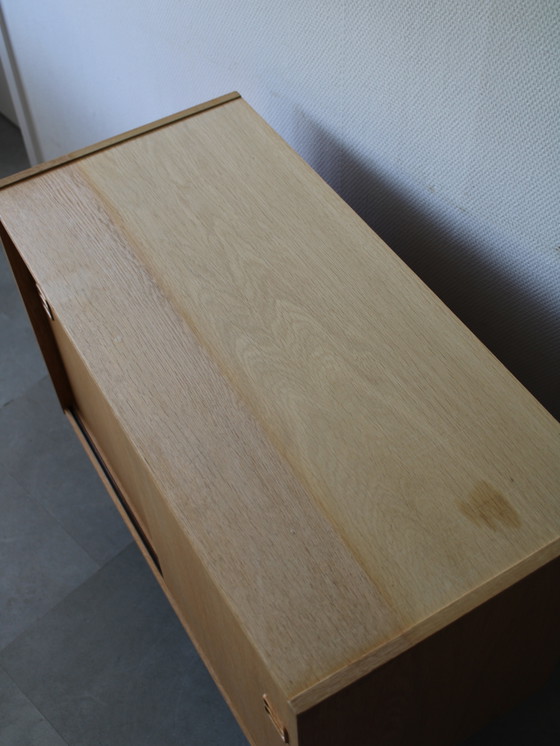 Image 1 of Vintage Danish sliding door wardrobe in oak