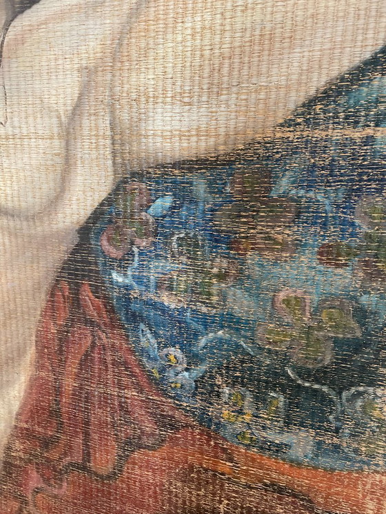 Image 1 of Art Deco Cubist style decoration painted on bamboo