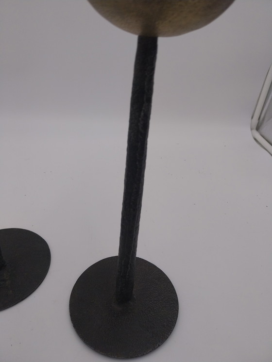 Image 1 of 1 x set of brutalist style candle holders