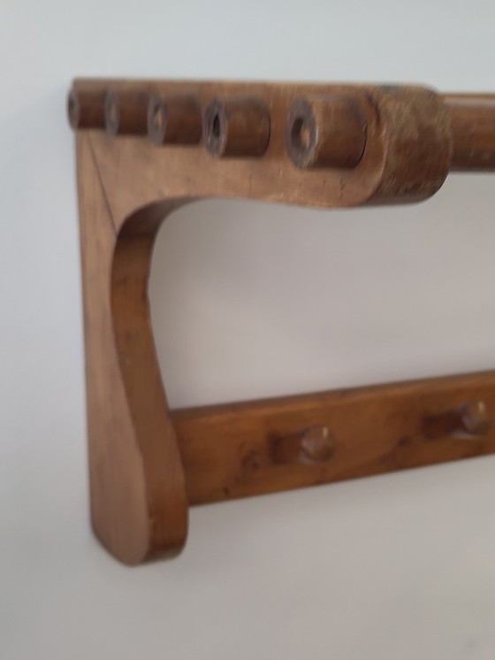 Image 1 of Minimalist wooden wall coat rack